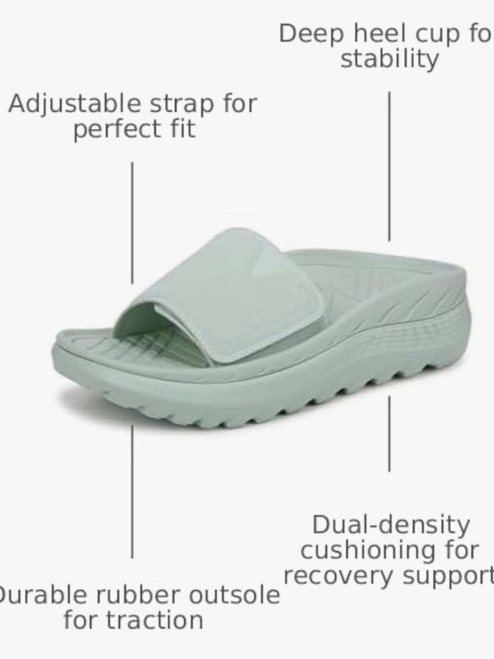 Vionic Mint Green Adjustable Slide Sandal for Women